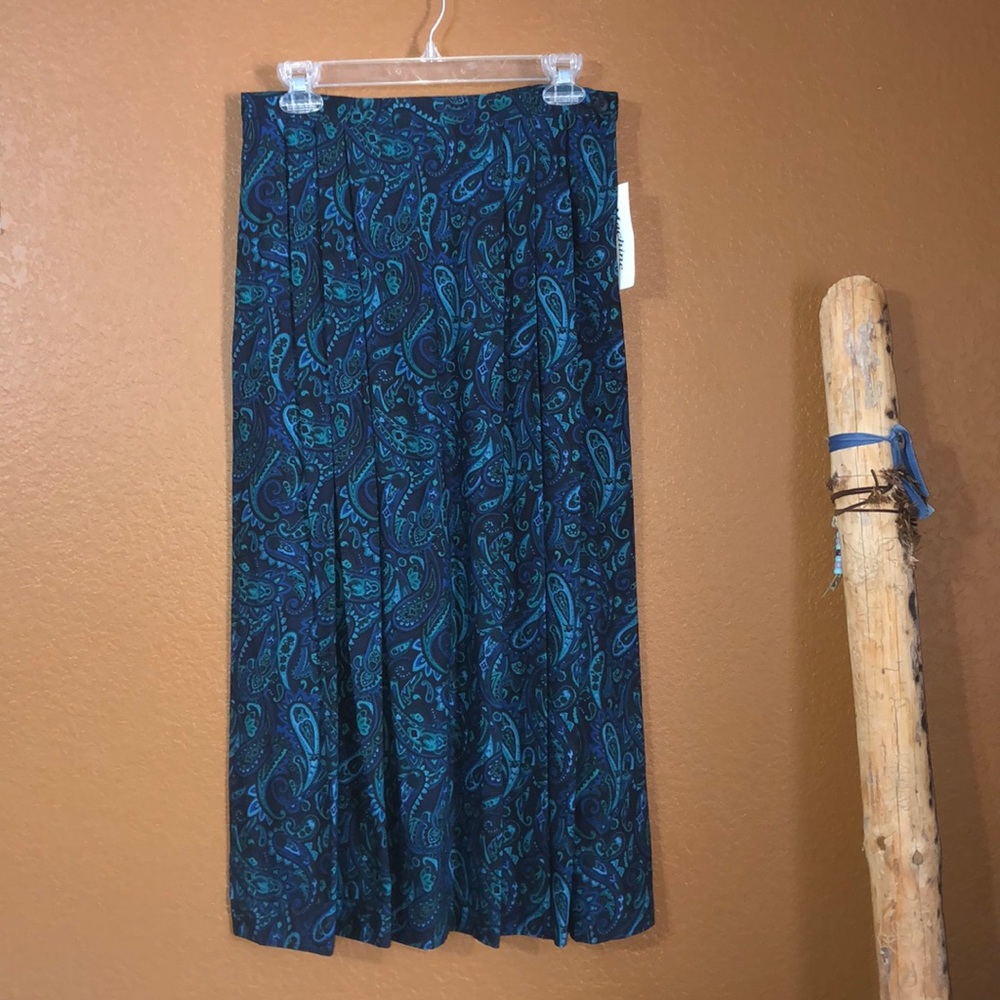 Pendleton Blue & Green Paisley Midi Skirt - 12
